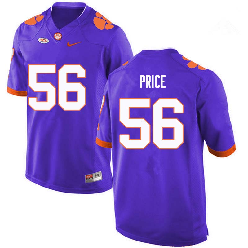 Men #56 Luke Price Clemson Tigers College Football Jerseys Sale-Purple